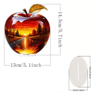 Crystal Apple Figurine Paperweight, Clear Apple Collectible Figurines Crafts, Home Office Handmade Statue Ornament Decoration