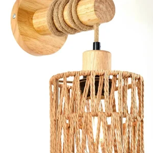 Cylindrical Design Wall Light Modern Style Led Rattan Wall Lampshade Hemp Rope for Home Living Room Hotel Decor Lighting Fixture
