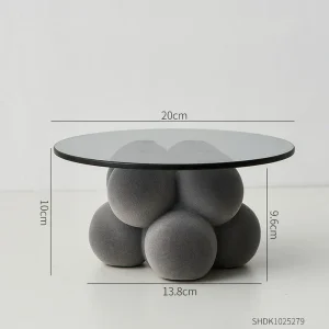 Nordic Flocking Resin Ball Tray Ornaments Tray Fruit Storage Trays Candle Holder Multi-Purpose Tray Living Room Decoration Gift